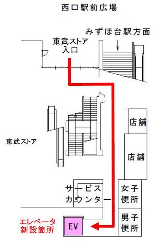 みずほ台駅西口地上階エレベーター設置個所