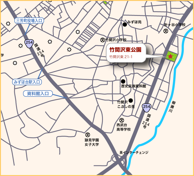 竹間沢東公園地図