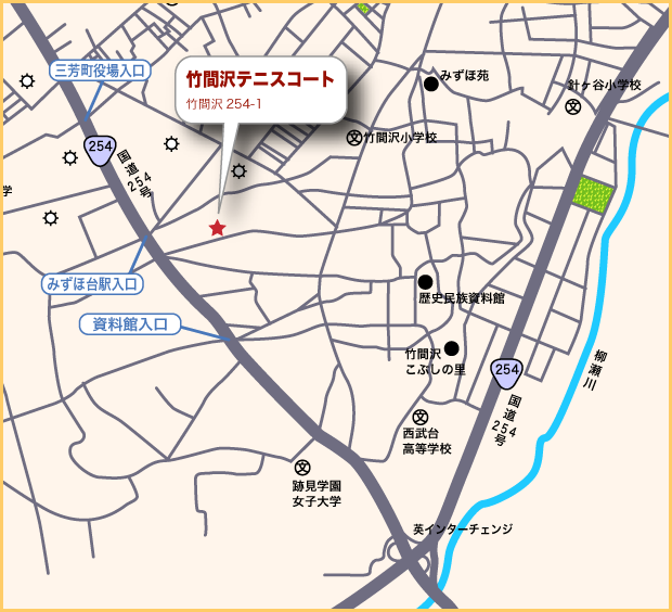 竹間沢テニスコート地図