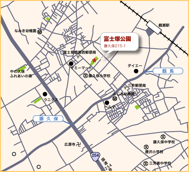 富士塚公園地図 埼玉県三芳町