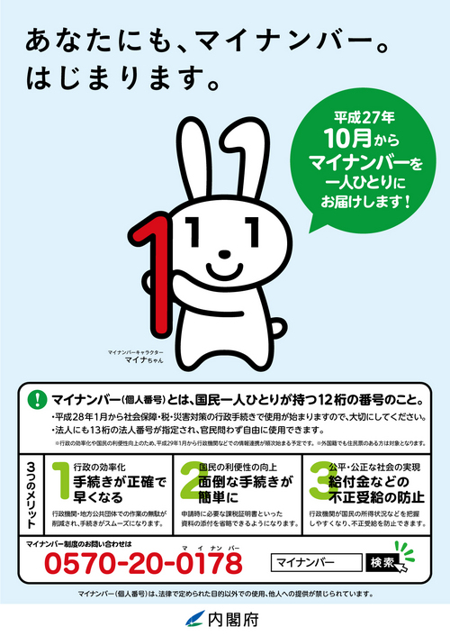 マイナンバー広報ポスター　あなたにも、マイナンバー。はじまります。